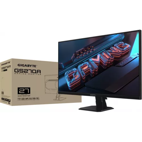 Монитор Gigabyte 27" GS27QA черный IPS LED 16:9 HDMI матовая 1000:1 300cd 178гр/178гр 2560x1440 180Hz DP Quad 2K (1440p) 5.26кг