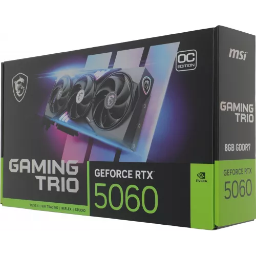 Видеокарта MSI PCI-E 5.0 RTX 5060 8G GAMING TRIO OC NVIDIA GeForce RTX 5060 8Gb 128bit GDDR7 2625/28000 HDMIx1 DPx3 HDCP Ret