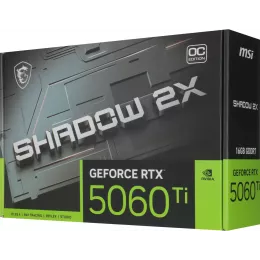 Видеокарта MSI PCI-E 5.0 RTX 5060 TI 16G SHADOW 2X OC PLUS NVIDIA GeForce RTX 5060TI 16Gb 128bit GDDR7 2602/28000 HDMIx1 DPx3 HDCP Ret