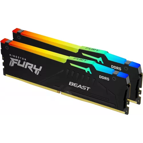 Память DDR5 2x32GB 5600MHz Kingston KF556C40BB2AK2-64 Fury Beast RGB RTL Gaming PC5-44800 CL40 DIMM 288-pin 1.25В dual rank с радиатором Ret