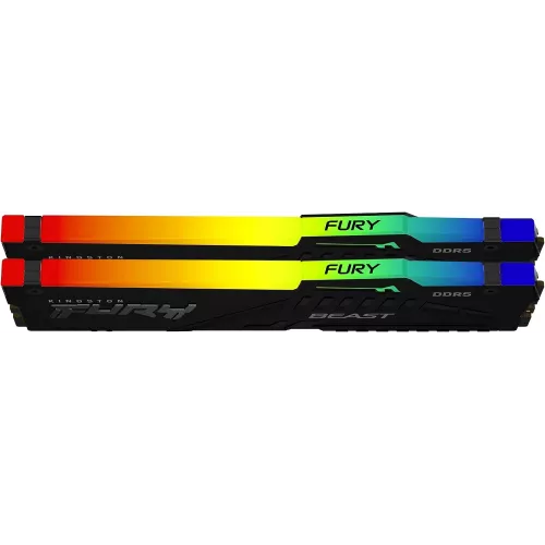 Память DDR5 2x32GB 5600MHz Kingston KF556C40BB2AK2-64 Fury Beast RGB RTL Gaming PC5-44800 CL40 DIMM 288-pin 1.25В dual rank с радиатором Ret