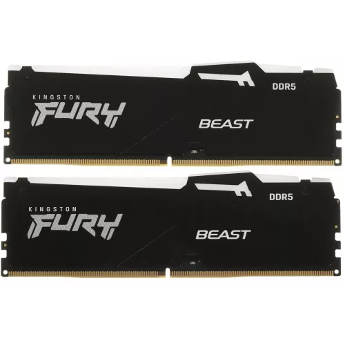 Память DDR5 2x32GB 5600MHz Kingston KF556C40BB2AK2-64 Fury Beast RGB RTL Gaming PC5-44800 CL40 DIMM 288-pin 1.25В dual rank с радиатором Ret