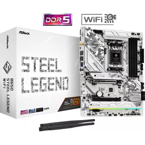 Материнская плата Asrock B650 STEEL LEGEND WIFI Socket AM5 AMD B650 4xDDR5 ATX AC`97 8ch(7.1) 2.5Gg RAID+HDMI+DP