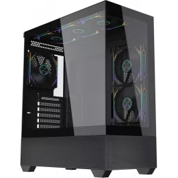 Корпус Accord ACC-EL1B TG черный без БП ATX 2xUSB2.0 1xUSB3.1 audio bott PSU