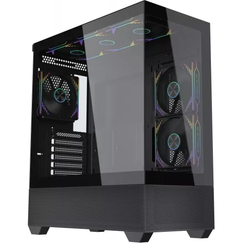 Корпус Accord ACC-EL1B TG черный без БП ATX 2xUSB2.0 1xUSB3.1 audio bott PSU