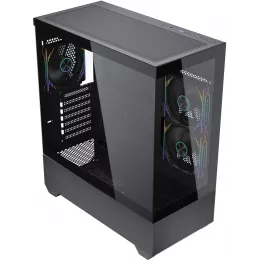 Корпус Accord ACC-EL1B TG черный без БП ATX 2xUSB2.0 1xUSB3.1 audio bott PSU