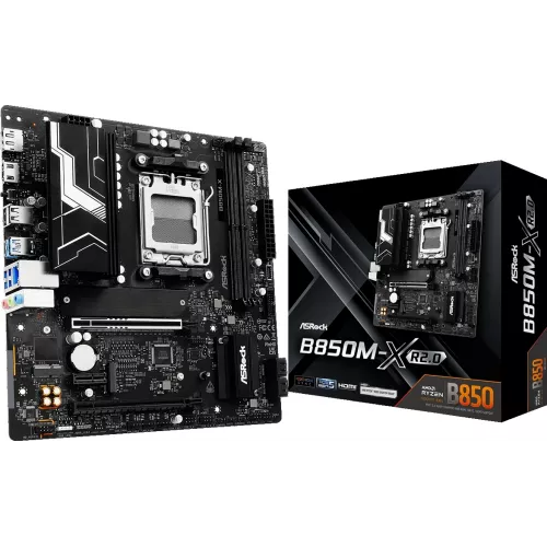 Материнская плата Asrock B850M-X R2.0 Socket AM5 AMD B850 2xDDR5 mATX AC`97 8ch(7.1) 2.5Gg RAID+HDMI+DP