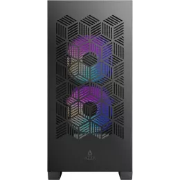Корпус Azza AEROHEX-M черный без БП mATX 8x120mm 2x140mm 1xUSB2.0 2xUSB3.0 audio bott PSU