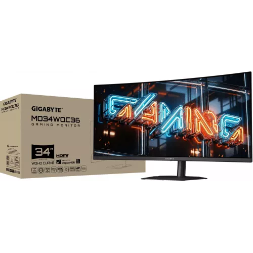 Монитор Gigabyte 34" MO34WQC36 черный OLED LED 21:9 HDMI M/M матовая HAS Piv 300cd 178гр/178гр 3440x1440 360Hz DP UW USB 8.89кг