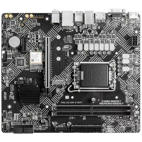 Материнская плата MSI PRO H610M-G WIFI Soc-1700 Intel H610 2xDDR5 mATX AC`97 8ch(7.1) GbLAN+VGA+HDMI+DP