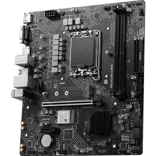 Материнская плата MSI PRO H610M-G WIFI Soc-1700 Intel H610 2xDDR5 mATX AC`97 8ch(7.1) GbLAN+VGA+HDMI+DP