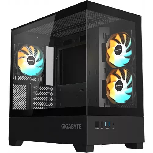Корпус Gigabyte GB-C201P черный без БП mATX 6x120mm 3x140mm 2xUSB3.0 audio bott PSU