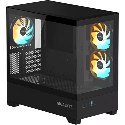 Корпус Gigabyte GB-C201P черный без БП mATX 6x120mm 3x140mm 2xUSB3.0 audio bott PSU