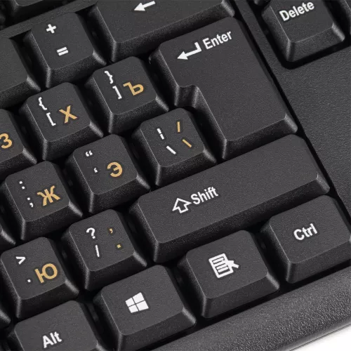 Клавиатура Оклик 130M черный USB (337077) кабель 1.6м