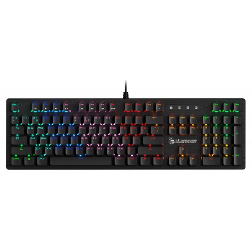 Клавиатура A4Tech B820R механическая черный USB for gamer LED (B820R BLACK (BLUE SWITCH)) кабель 1.8м