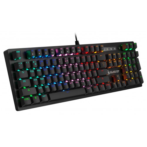 Клавиатура A4Tech B820R механическая черный USB for gamer LED (B820R BLACK (BLUE SWITCH)) кабель 1.8м