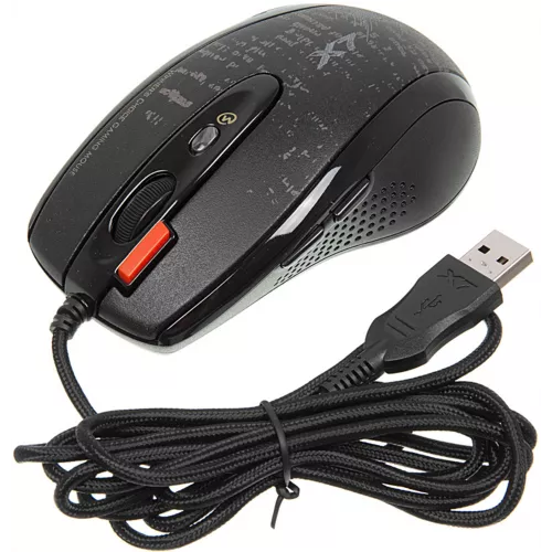 Мышь A4Tech V-Track F5 черный/рисунок оптическая 3000dpi USB 6but