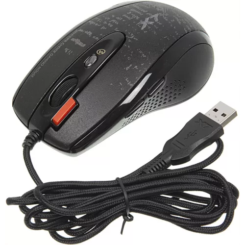 Мышь A4Tech V-Track F5 черный/рисунок оптическая 3000dpi USB 6but