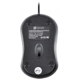 Мышь Оклик 115S черный оптическая 1200dpi USB для ноутбука 3but (711636)