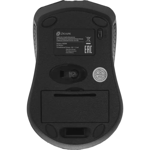 Мышь Оклик 485MW черный оптическая 1600dpi беспров. USB для ноутбука 3but (997819)