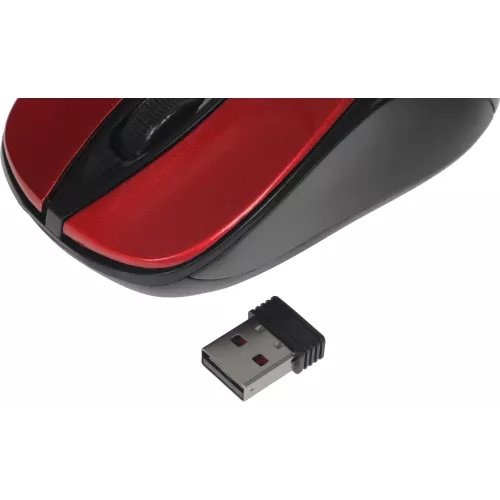 Мышь Оклик 675MW черный/красный оптическая 1200dpi беспров. USB для ноутбука 3but (1025919)