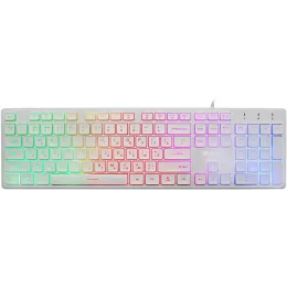 Клавиатура Оклик 550ML белый USB slim Multimedia LED (1061618) кабель 1.5м
