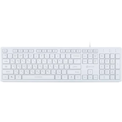 Клавиатура Оклик 550ML белый USB slim Multimedia LED (1061618) кабель 1.5м