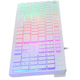 Клавиатура Оклик 550ML белый USB slim Multimedia LED (1061618) кабель 1.5м