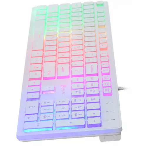 Клавиатура Оклик 550ML белый USB slim Multimedia LED (1061618) кабель 1.5м