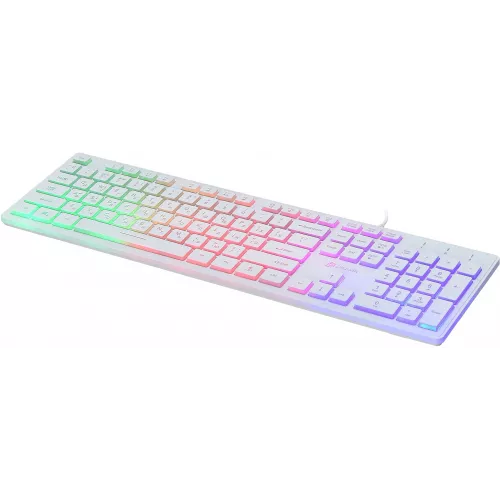 Клавиатура Оклик 550ML белый USB slim Multimedia LED (1061618) кабель 1.5м