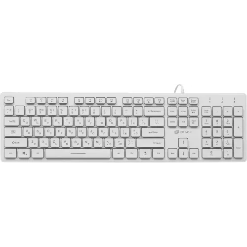 Клавиатура Оклик 550ML белый USB slim Multimedia LED (1061618) кабель 1.5м