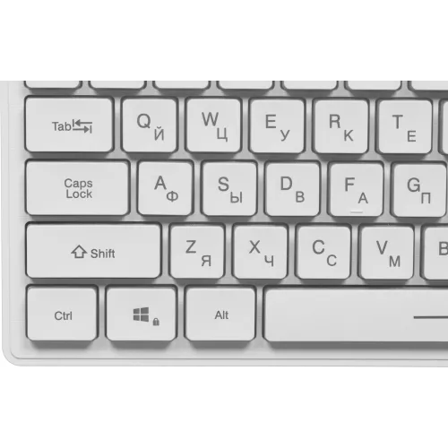 Клавиатура Оклик 550ML белый USB slim Multimedia LED (1061618) кабель 1.5м