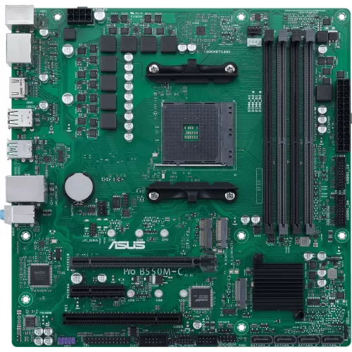 Материнская плата Asus PRO B550M-C/CSM Soc-AM4 AMD B550 4xDDR4 mATX AC`97 8ch(7.1) GbLAN RAID+HDMI+DP