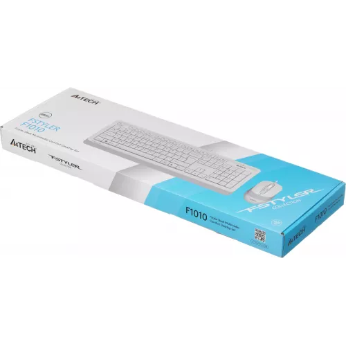Клавиатура + мышь A4Tech Fstyler F1010 клав:белый/серый мышь:белый/серый USB Multimedia (F1010 WHITE)