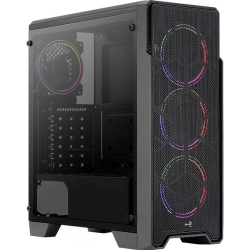 Корпус Aerocool Ore Saturn FRGB-G-BK-v1 черный без БП ATX 3x120mm 2xUSB2.0 1xUSB3.0 audio CardReader bott PSU