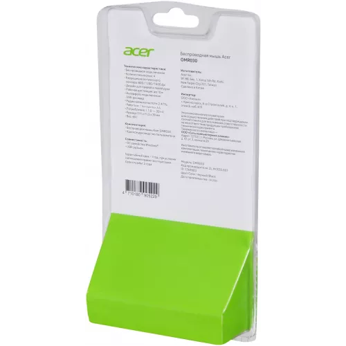 Мышь Acer OMR030 черный оптическая 1600dpi беспров. USB 4but (ZL.MCEEE.007)