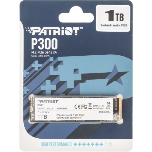 Накопитель SSD Patriot PCIe 3.0 x4 1TB P300P1TBM28 P300 M.2 2280