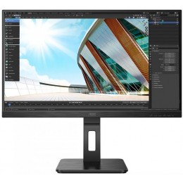 Монитор AOC 27" Pro Q27P2Q черный IPS LED 4ms 16:9 HDMI M/M матовая HAS Piv 300cd 178гр/178гр 2560x1440 75Hz VGA DP 2K USB 6.31кг