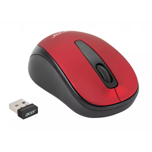 Мышь Acer OMR136 красный оптическая 1000dpi беспров. USB для ноутбука 3but (ZL.MCEEE.01J)