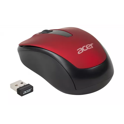 Мышь Acer OMR136 красный оптическая 1000dpi беспров. USB для ноутбука 3but (ZL.MCEEE.01J)