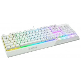 Клавиатура MSI GK30 белый USB Multimedia for gamer LED (подставка для запястий) (S11-04RU304-CLA) кабель 1.8м
