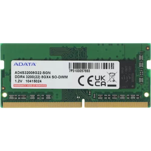 Память DDR4 8Gb 3200MHz A-Data AD4S32008G22-SGN RTL PC4-25600 CL22 SO-DIMM 260-pin 1.2В single rank Ret