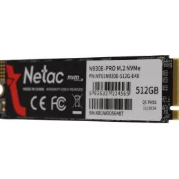 Накопитель SSD Netac PCIe 3.0 x4 512GB NT01N930E-512G-E4X N930E Pro M.2 2280