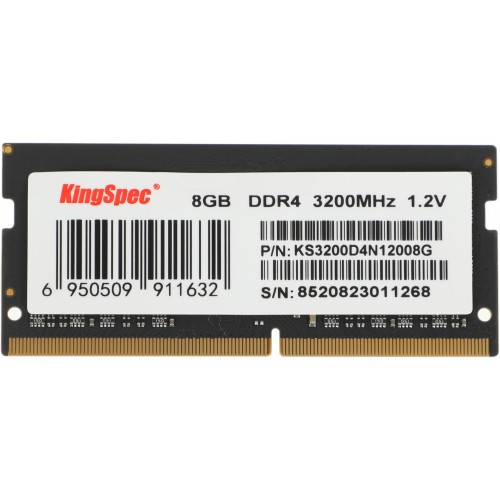 Память DDR4 8GB 3200MHz Kingspec KS3200D4N12008G RTL PC4-25600 CL22 SO-DIMM 260-pin 1.2В single rank Ret