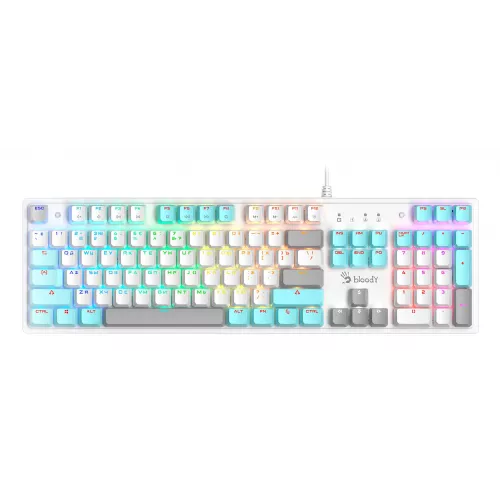 Клавиатура A4Tech S510N механическая белый USB for gamer LED (S510N (ICY WHITE )) кабель 1.8м