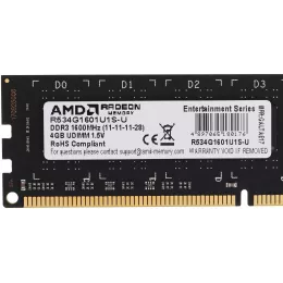 Память DDR3 4Gb 1600MHz AMD R534G1601U1S-U RTL PC3-12800 CL11 DIMM 240-pin 1.5В Ret