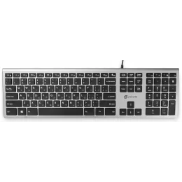 Клавиатура Оклик 890S серый/черный USB slim Multimedia (1784239) кабель 1.6м