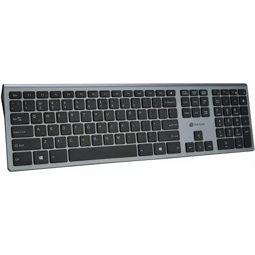 Клавиатура Оклик 890S серый/черный USB slim Multimedia (1784239) кабель 1.6м