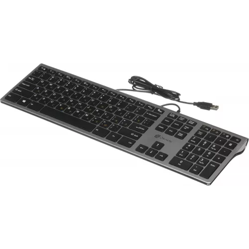 Клавиатура Оклик 890S серый/черный USB slim Multimedia (1784239) кабель 1.6м