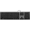 Клавиатура Оклик 890S серый/черный USB slim Multimedia (1784239) кабель 1.6м